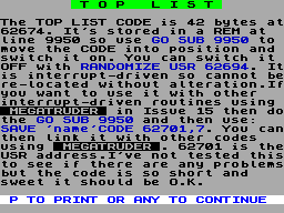 Screen from Top List