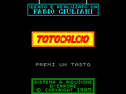 Screen from Totocalcio
