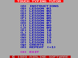 Screen from Touch Typing Tutor