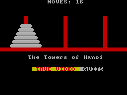 Screen from The Towers of Hanoi