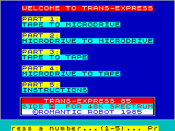 Screen from Trans-Express 85
