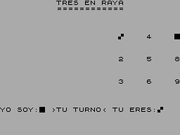 Screen from Tres en Raya