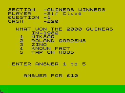 Screen from The Triple Crown Quiz
