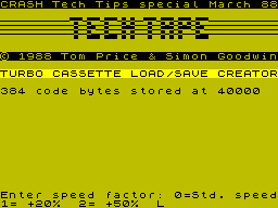 Screen from Turbo Cassette LOAD/SAVE Creator