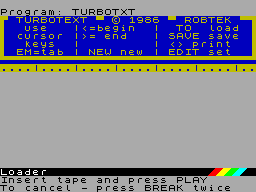Screen from Turbo Text