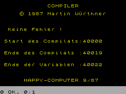 Screen from Uschi Compiler