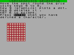 Screen from Usergraphics-Program Generator