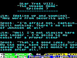 Screen from Vax Trek VIII, "The Voyage Home" Episode 7
