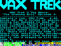 Screen from Vax Trek V The Movie: The Crunchy Bits Episode 3