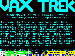 Screen from Vax Trek V The Movie: The Crunchy Bits Episode 4