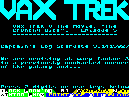 Screen from Vax Trek V The Movie: The Crunchy Bits Episode 5