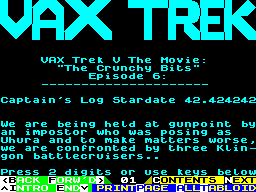 Screen from Vax Trek V The Movie: The Crunchy Bits Episode 6