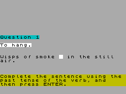 Screen from Verb Practice