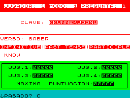 Screen from Verbos Irregulares