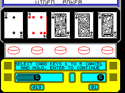 Screen from Video Poker