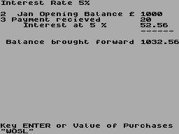 Screen from Visacalc