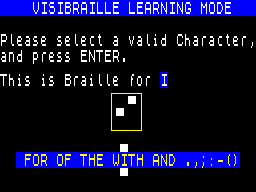 Screen from Visibraille