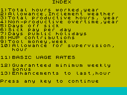 Screen from Wage Rate Analysis