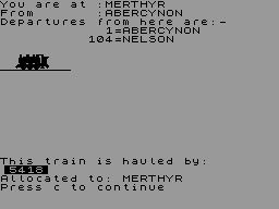 Screen from Westrail