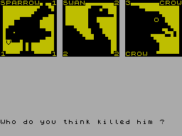 Screen from Who Killed Cock Robin?