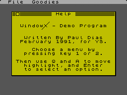 Screen from WindowX