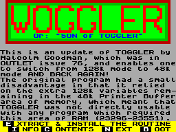 Screen from Woggler: Son of Toggler