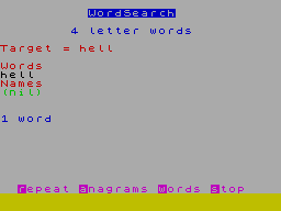 Screen from Word Finder
