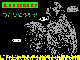 Screen from Wordcount for Tasword II