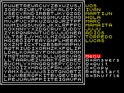 Screen from Wordsearch Generator
