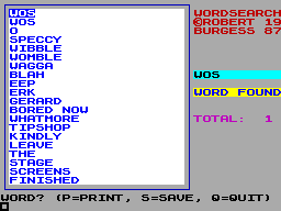 Screen from Wordsearch Solver
