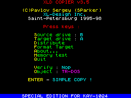 Screen from XLD Copier
