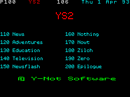 Screen from YS2 issue 1