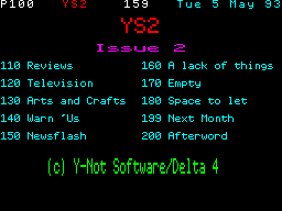 Screen from YS2 issue 2
