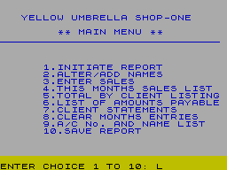 Screen from Yellow Umbrella Shop