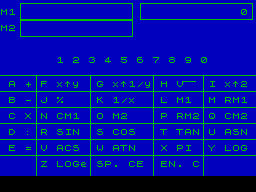Screen from ZX Calc