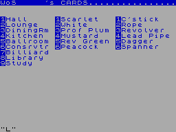 Screen from ZX Cluedo