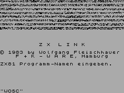 Screen from ZX Link