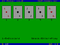 Screen from ZX Poker