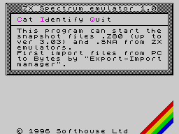 Screen from ZX Spectrum Emulator