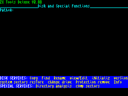 Screen from ZX Tools Deluxe