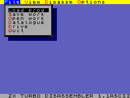Screen from ZX Turbo Disassembler