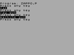 Screen from Zappo